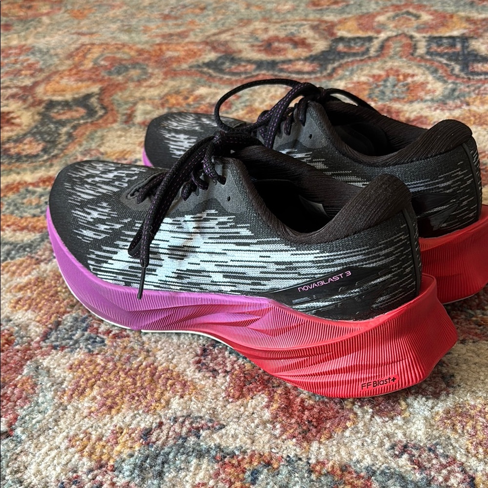 ASICS Women's Novablast 3 Running Shoes - Black and Pink